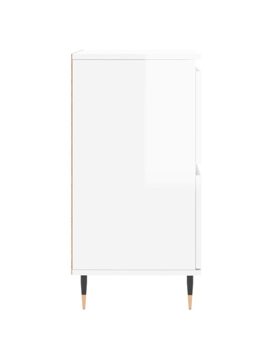 Příborník bílý s vysokým leskem 60x35x70 cm kompozitní dřevo