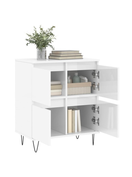 Příborník bílý s vysokým leskem 60x35x70 cm kompozitní dřevo