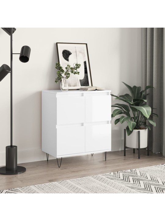 Příborník bílý s vysokým leskem 60x35x70 cm kompozitní dřevo