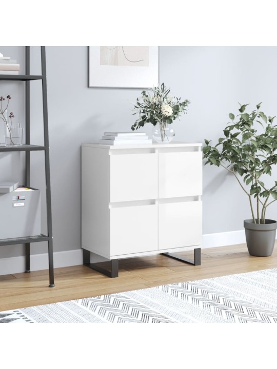 Příborník bílý s vysokým leskem 60x35x70 cm kompozitní dřevo
