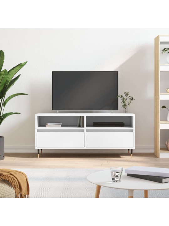 TV skříňka bílá 100 x 34,5 x 44,5 cm kompozitní dřevo