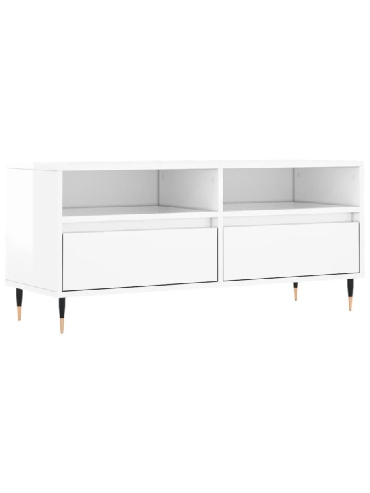 TV skříňka bílá vysoký lesk 100x34,5x44,5 cm kompozitní dřevo