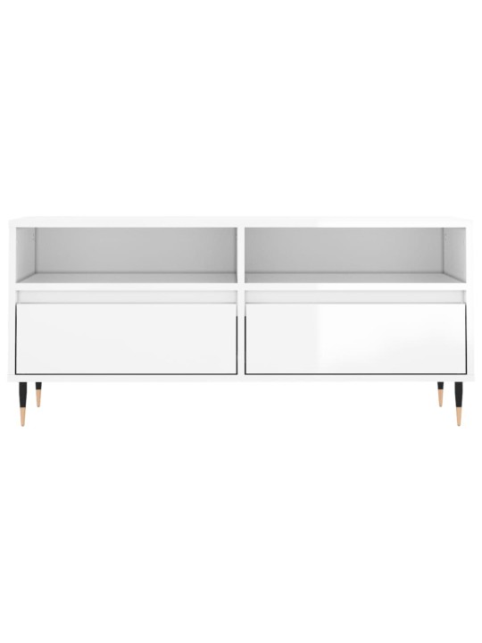 TV skříňka bílá vysoký lesk 100x34,5x44,5 cm kompozitní dřevo