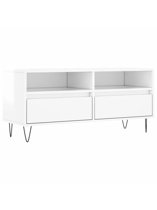 TV skříňka bílá vysoký lesk 100x34,5x44,5 cm kompozitní dřevo