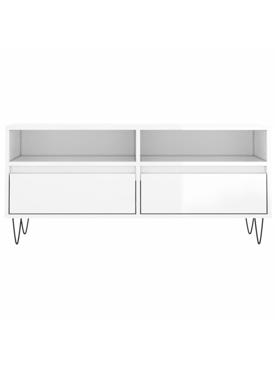 TV skříňka bílá vysoký lesk 100x34,5x44,5 cm kompozitní dřevo