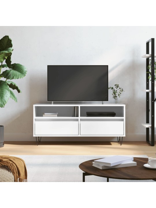 TV skříňka bílá vysoký lesk 100x34,5x44,5 cm kompozitní dřevo