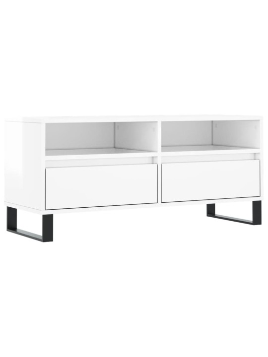 TV skříňka bílá vysoký lesk 100x34,5x44,5 cm kompozitní dřevo