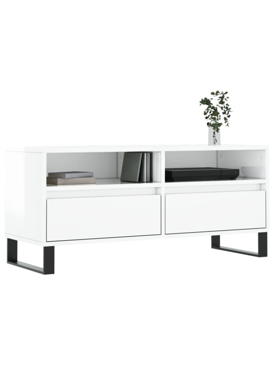 TV skříňka bílá vysoký lesk 100x34,5x44,5 cm kompozitní dřevo