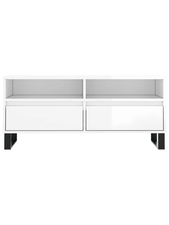 TV skříňka bílá vysoký lesk 100x34,5x44,5 cm kompozitní dřevo