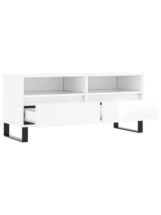 TV skříňka bílá vysoký lesk 100x34,5x44,5 cm kompozitní dřevo