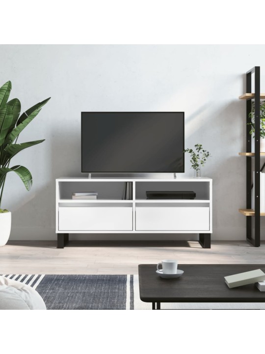 TV skříňka bílá vysoký lesk 100x34,5x44,5 cm kompozitní dřevo