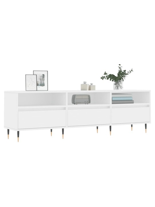 TV skříňka bílá 150 x 30 x 44,5 cm kompozitní dřevo