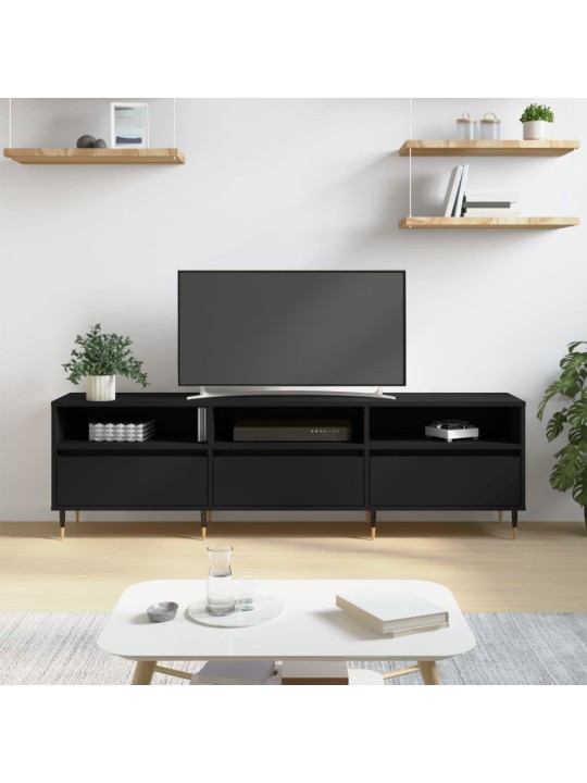 Tv skříňka černá 150 x 30 x 44,5 cm kompozitní dřevo