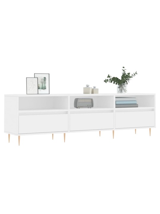 TV skříňka bílá 150 x 30 x 44,5 cm kompozitní dřevo