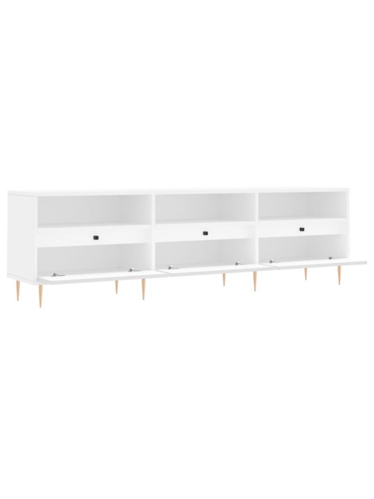 TV skříňka bílá 150 x 30 x 44,5 cm kompozitní dřevo