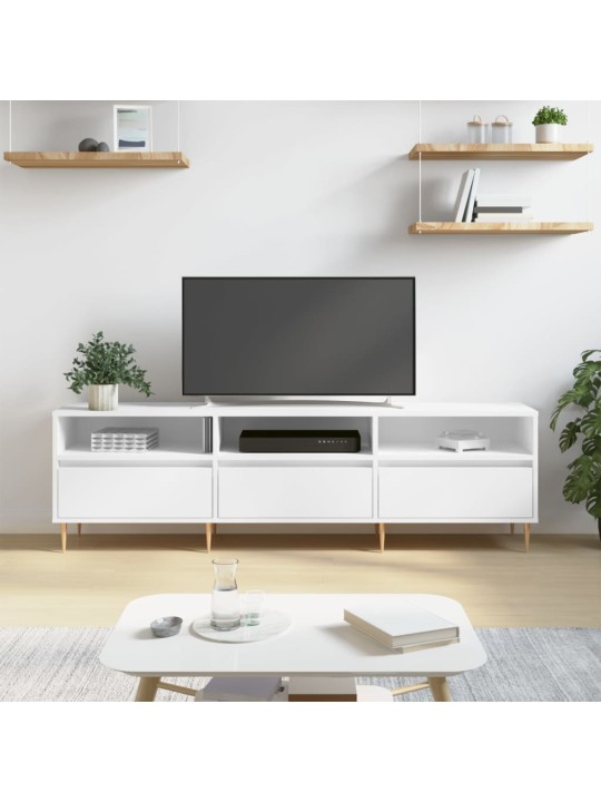 TV skříňka bílá 150 x 30 x 44,5 cm kompozitní dřevo