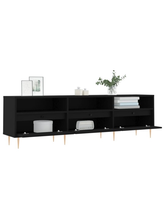 TV skříňka černá 150 x 30 x 44,5 cm kompozitní dřevo
