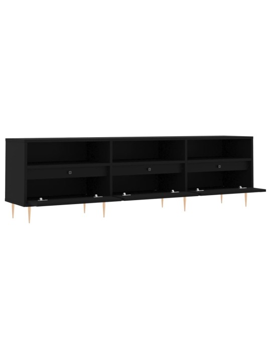 TV skříňka černá 150 x 30 x 44,5 cm kompozitní dřevo