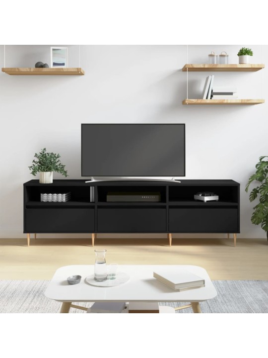 TV skříňka černá 150 x 30 x 44,5 cm kompozitní dřevo