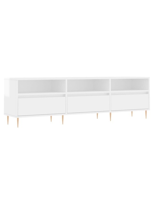 TV skříňka bílá vysoký lesk 150 x 30 x 44,5 cm kompozitní dřevo