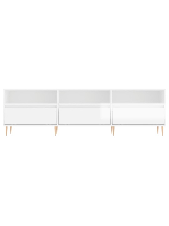 TV skříňka bílá vysoký lesk 150 x 30 x 44,5 cm kompozitní dřevo
