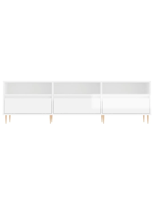 TV skříňka bílá vysoký lesk 150 x 30 x 44,5 cm kompozitní dřevo