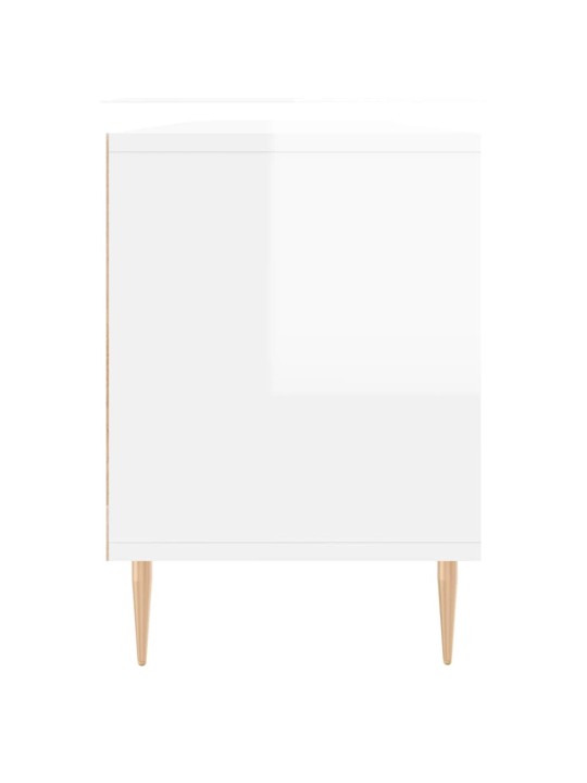 TV skříňka bílá vysoký lesk 150 x 30 x 44,5 cm kompozitní dřevo