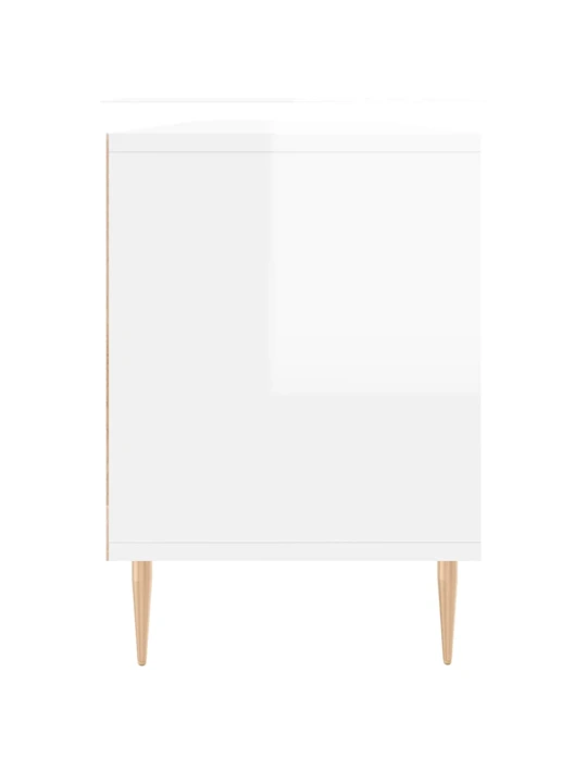 TV skříňka bílá vysoký lesk 150 x 30 x 44,5 cm kompozitní dřevo