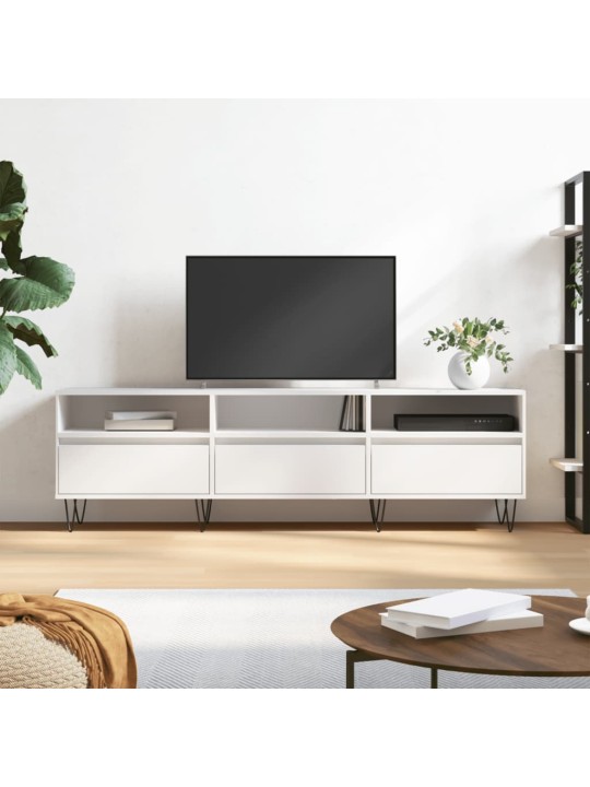 TV skříňka bílá 150 x 30 x 44,5 cm kompozitní dřevo