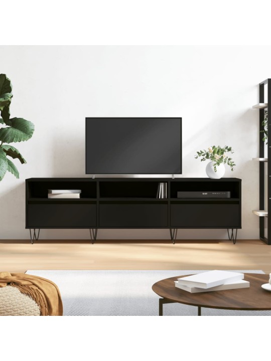 TV skříňka černá 150 x 30 x 44,5 cm kompozitní dřevo