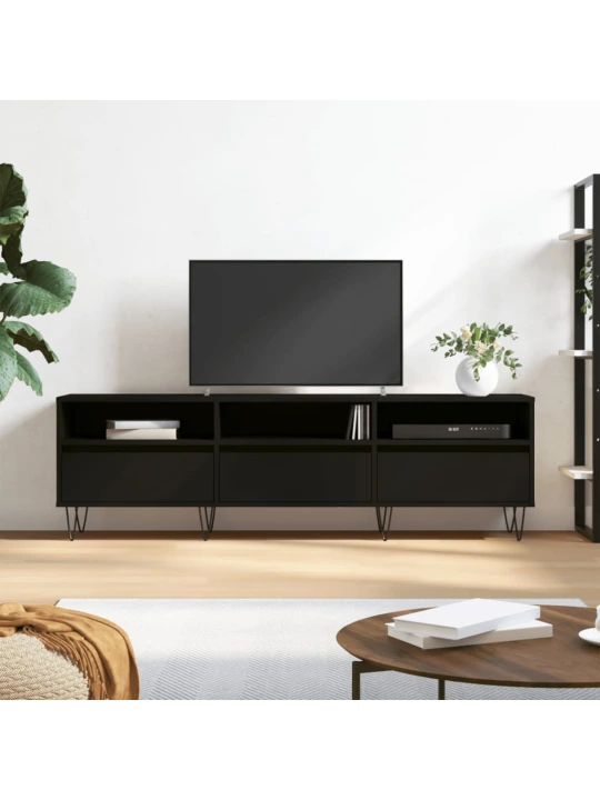 TV skříňka černá 150 x 30 x 44,5 cm kompozitní dřevo