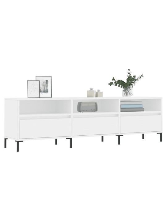 TV skříňka bílá 150 x 30 x 44,5 cm kompozitní dřevo