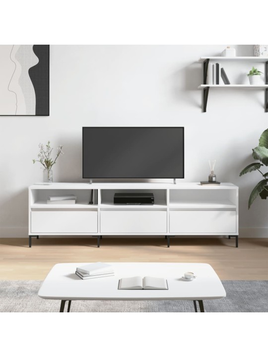 TV skříňka bílá 150 x 30 x 44,5 cm kompozitní dřevo