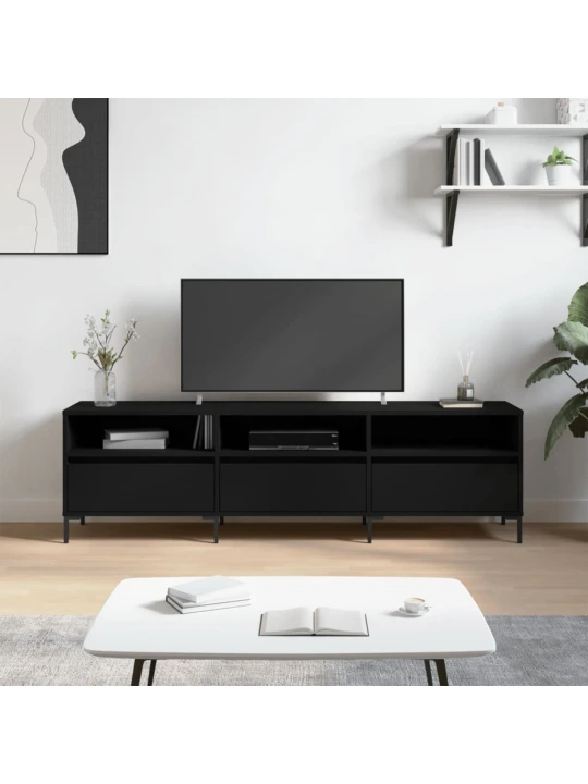 TV skříňka černá 150 x 30 x 44,5 cm kompozitní dřevo