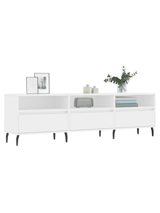 TV skříňka bílá 150 x 30 x 44,5 cm kompozitní dřevo