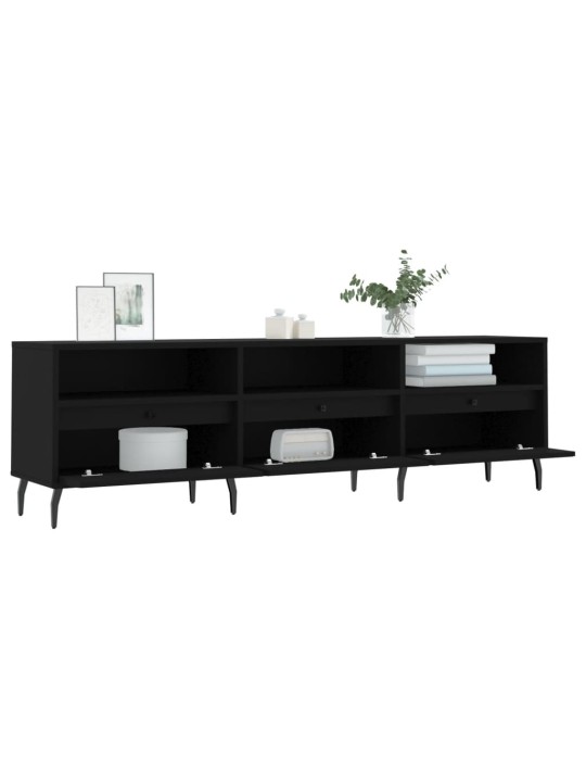 TV skříňka černá 150 x 30 x 44,5 cm kompozitní dřevo