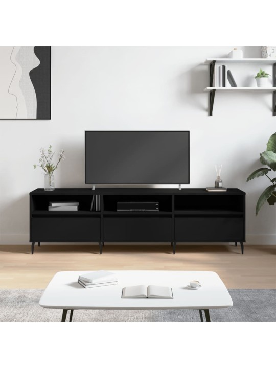 TV skříňka černá 150 x 30 x 44,5 cm kompozitní dřevo