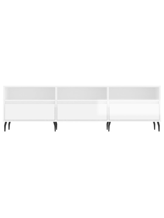 TV skříňka bílá vysoký lesk 150 x 30 x 44,5 cm kompozitní dřevo