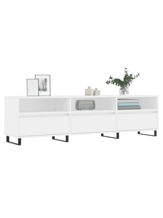 TV skříňka bílá 150 x 30 x 44,5 cm kompozitní dřevo