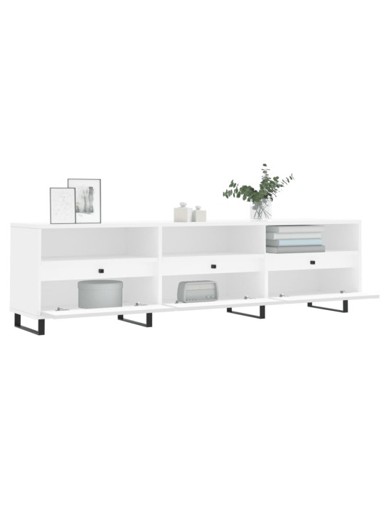 TV skříňka bílá 150 x 30 x 44,5 cm kompozitní dřevo