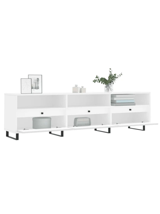TV skříňka bílá 150 x 30 x 44,5 cm kompozitní dřevo