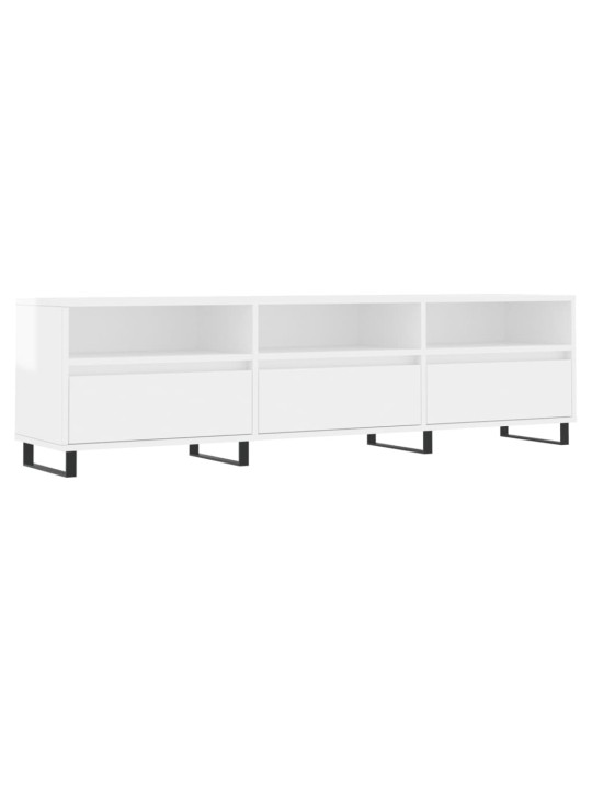 TV skříňka bílá vysoký lesk 150 x 30 x 44,5 cm kompozitní dřevo