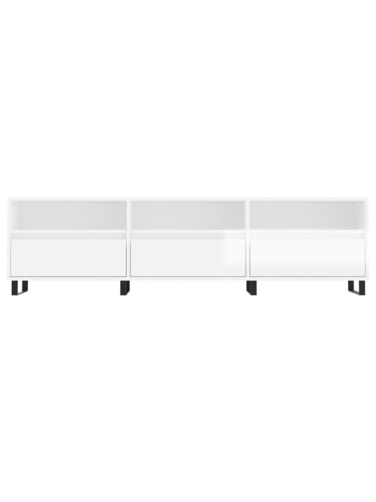 TV skříňka bílá vysoký lesk 150 x 30 x 44,5 cm kompozitní dřevo