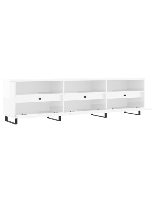 TV skříňka bílá vysoký lesk 150 x 30 x 44,5 cm kompozitní dřevo