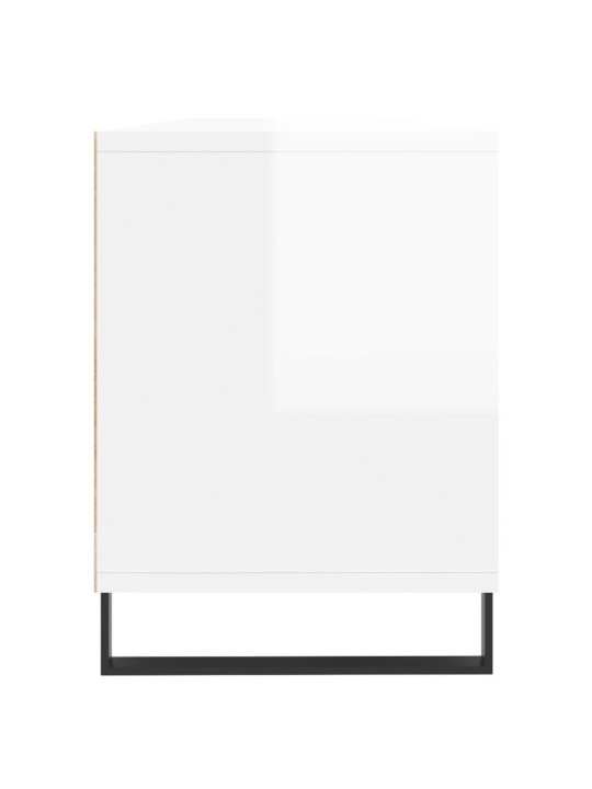 TV skříňka bílá vysoký lesk 150 x 30 x 44,5 cm kompozitní dřevo