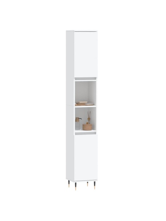 Koupelnová skříňka bílá 30 x 30 x 190 cm kompozitní dřevo