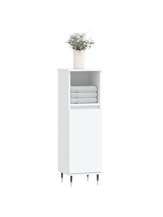 Koupelnová skříňka bílá 30 x 30 x 100 cm kompozitní dřevo