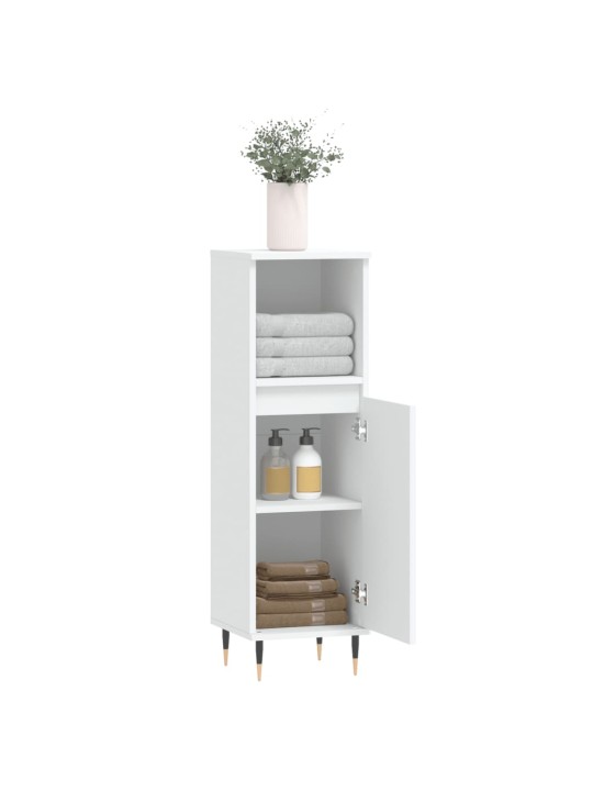 Koupelnová skříňka bílá 30 x 30 x 100 cm kompozitní dřevo