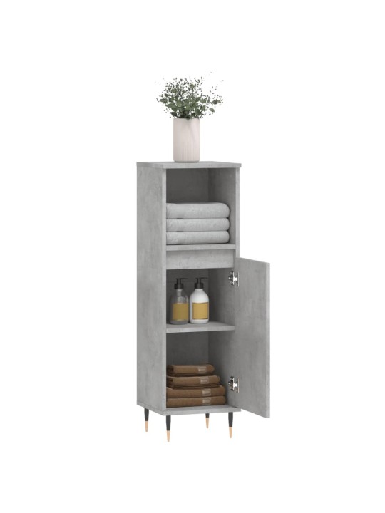 Koupelnová skříňka betonově šedá 30x30x100 cm kompozitní dřevo