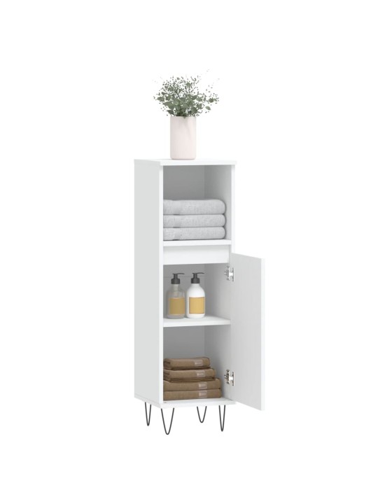 Koupelnová skříňka bílá 30 x 30 x 100 cm kompozitní dřevo